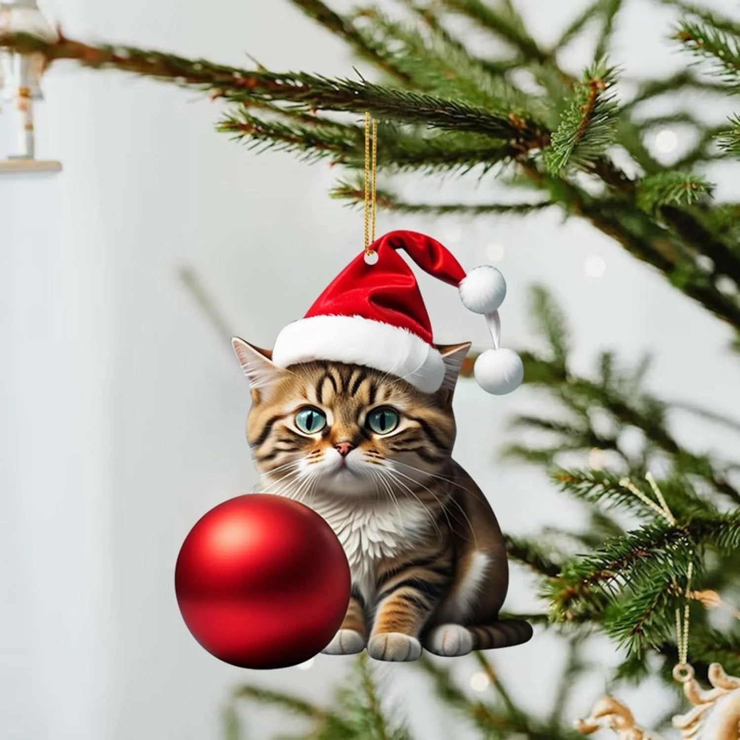 Christmas creative kitty car hanging ornament in acrylic material for vehicle interior decoration