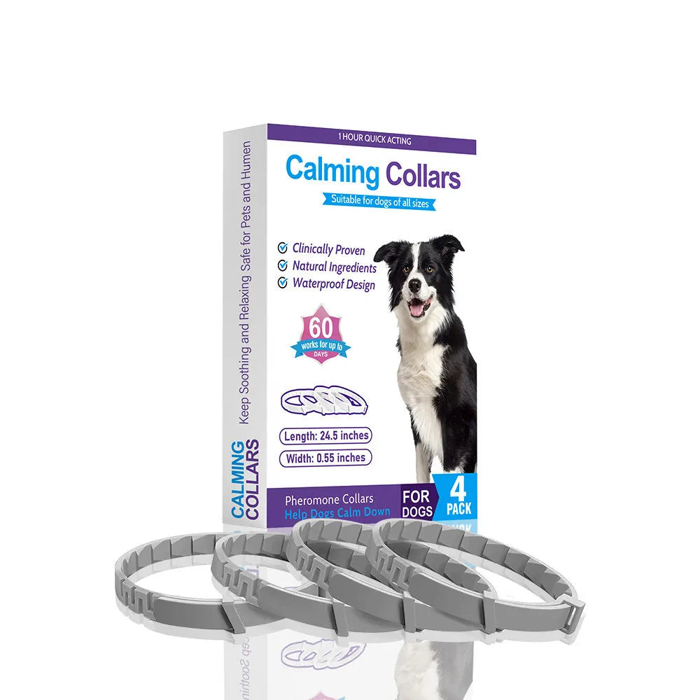 TPR dog anxiety relief collar in Chinese style monochrome pattern, 62cm length