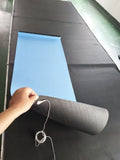 Blue conductive yoga mat with plant pattern measuring 182cm x 61cm