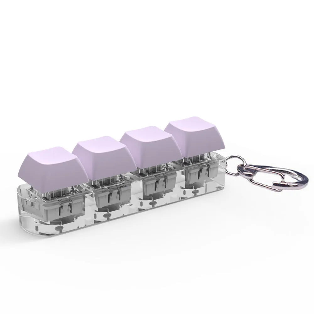 4-key keyboard switch shaft tester with transparent bottom shell showing switch sockets