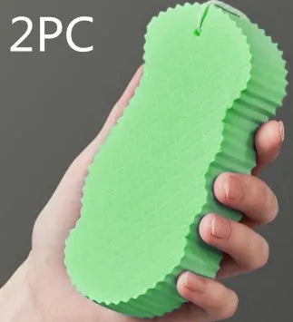 3D fish scale pattern bath sponge in white, grey, pink or light blue colours for body exfoliation