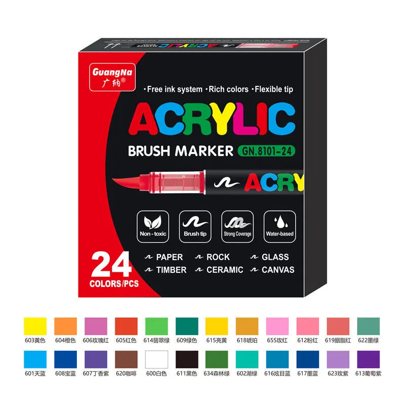 Set of acrylic marker pens for painting and graffiti art in multiple colour options