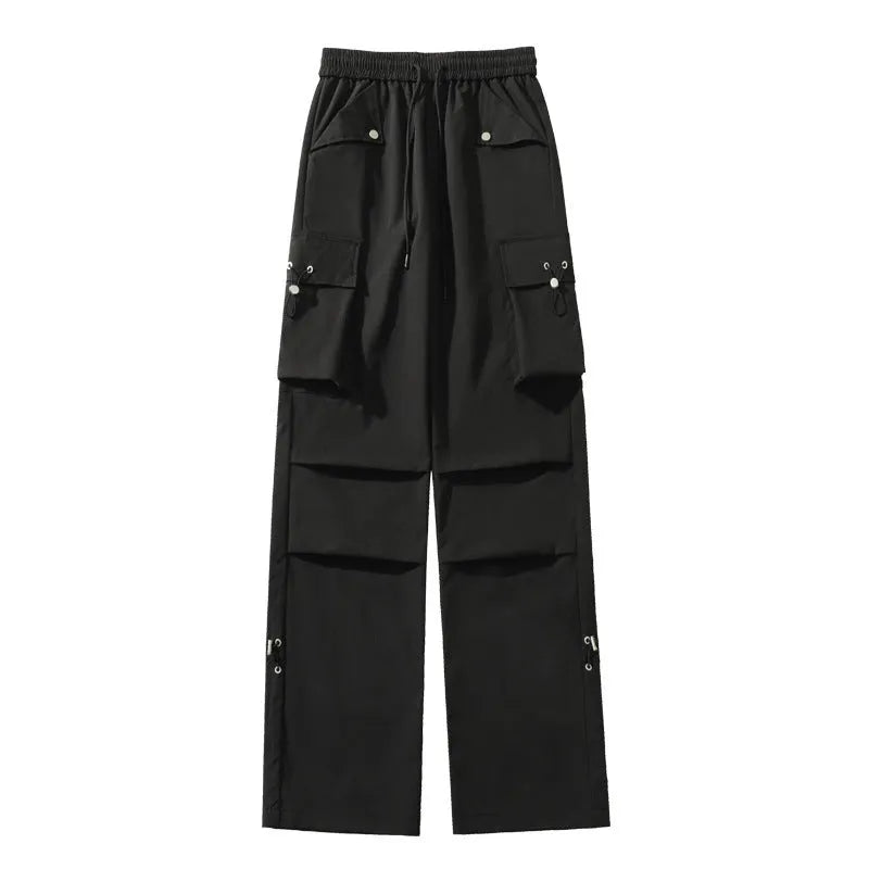 Plus size women's waterproof trousers in straight-leg style with elasticated drawstring waist