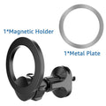Black magnetic suction car phone holder with O-ring for air vent mounting