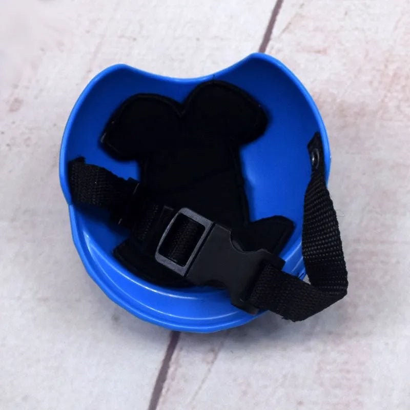 Plastic motorcycle cap helmet for dogs in solid colour with three size options