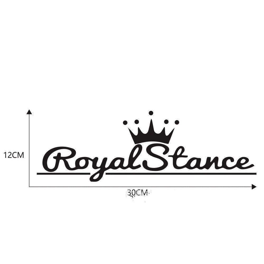 Reflective crown car sticker on vehicle window showing colourful PET vinyl with 30cm dimensions
