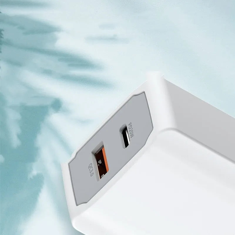 White European standard fast charge phone charger set with fireproof ABS PC construction
