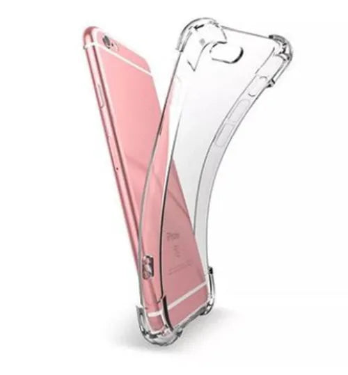 Transparent clear TPU shockproof case for iPhone on a table
