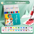 Plastic acrylic marker pen set with multicolour options in packaging box