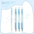 Double-headed fluorescent pen with 0.5mm tip for calligraphy practice in cheese mint and sea salt ice cup colours