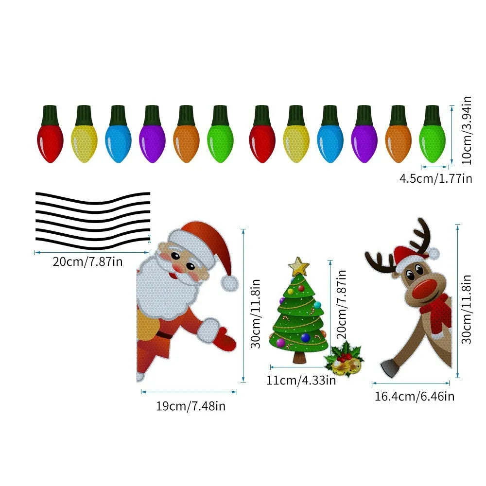 Christmas elk reflective magnetic car decoration sticker with cartoon design