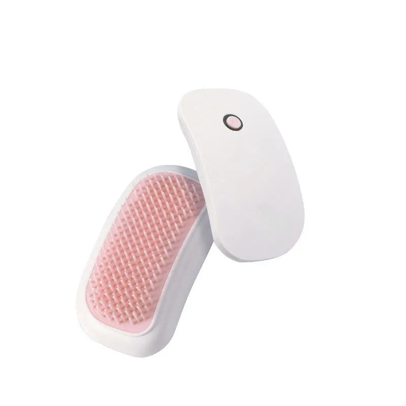 Pink electric pet massage brush with TPE teeth for cat and dog grooming