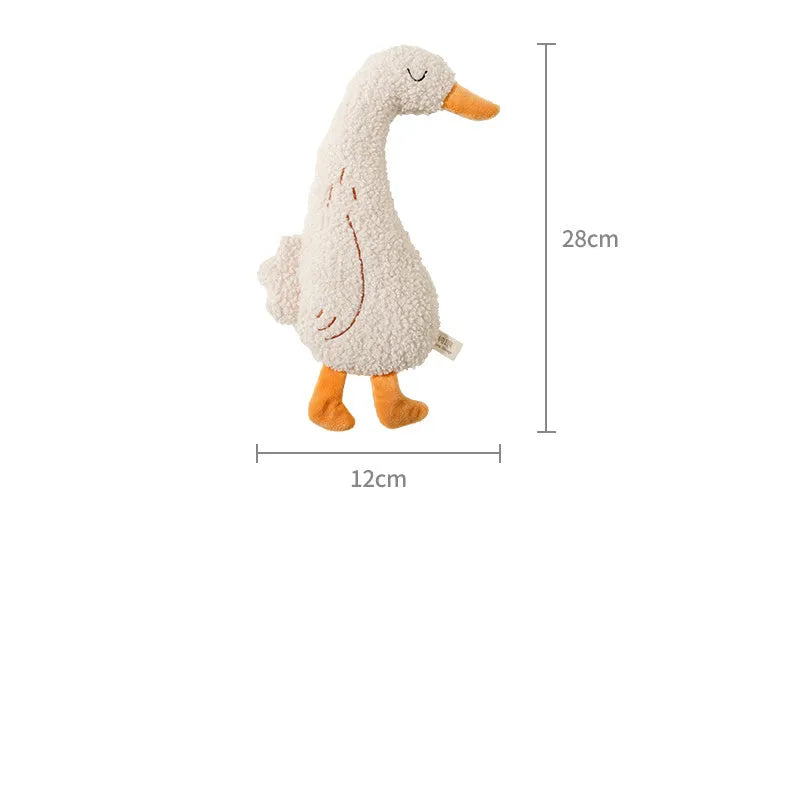 Cartoon fox and duckling soft plush dog toys with crinkle sound paper inside.