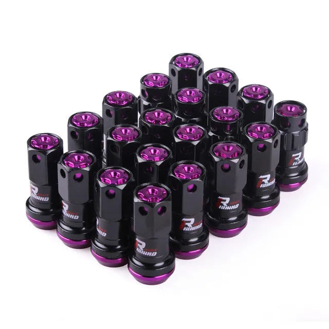 Forged aluminium alloy wheel hub nuts in multiple colours with M12 thread specifications