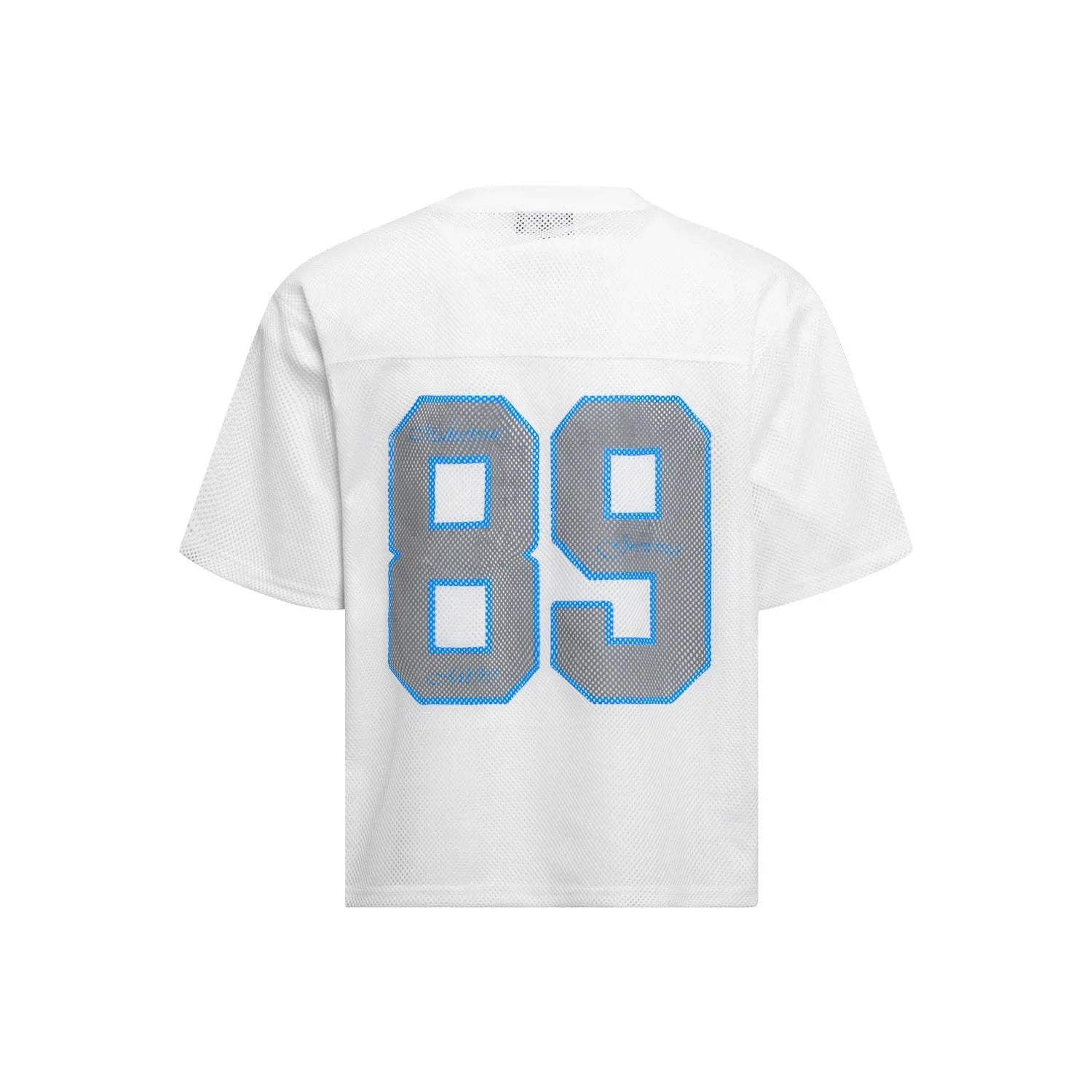 Black and white loose-fitting casual t-shirt with alphanumeric printing, regular sleeves, pullover style