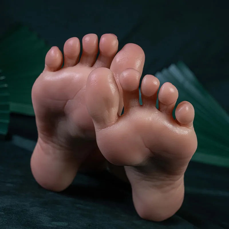 Simulation display silicone foot model for adults, unisex, in bone, full glue, or positioning style, single or pair.