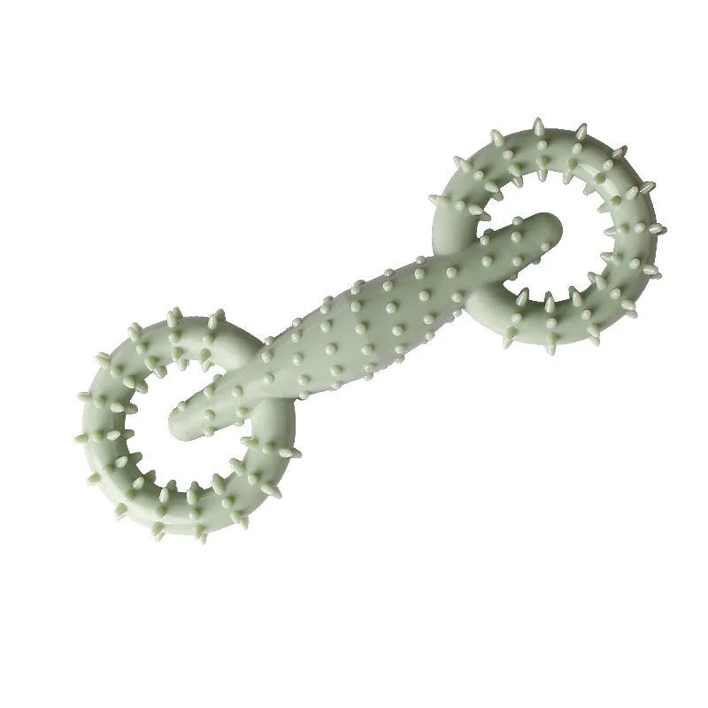 Blue TPR dog chew toy ring measuring 16cm by 5.8cm for puppy teething