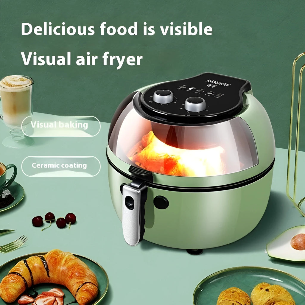 8 litre mechanical button air fryer oven with visible cooking window