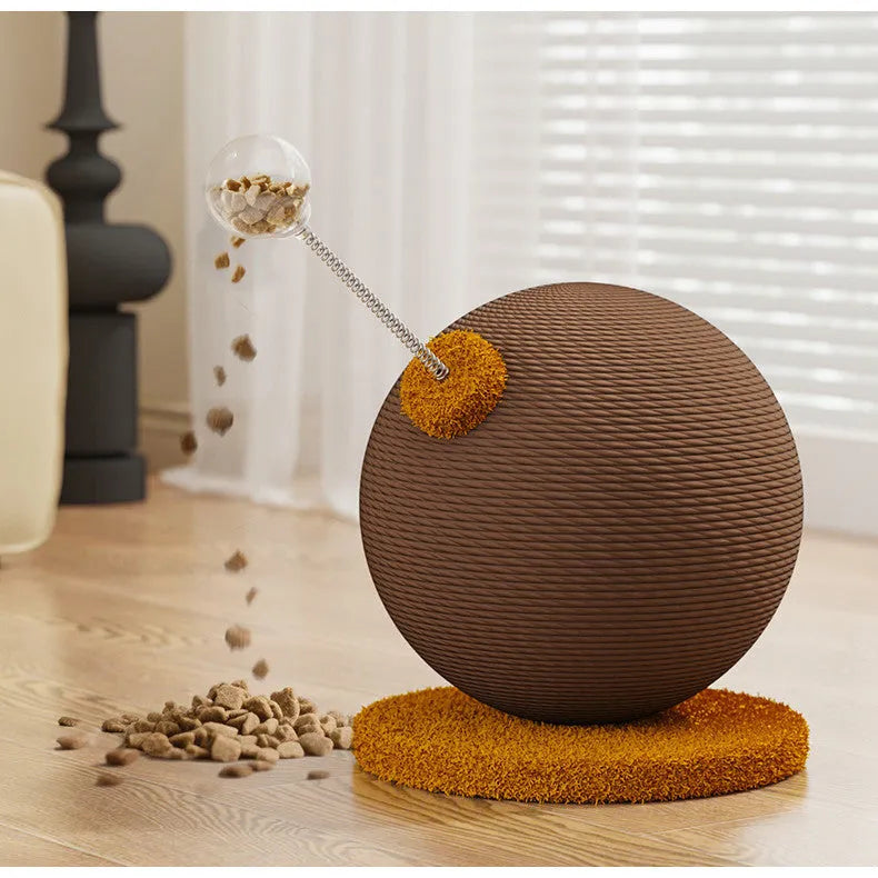 Hemp rope cat scratching board and tumbler toy set in large and small size options