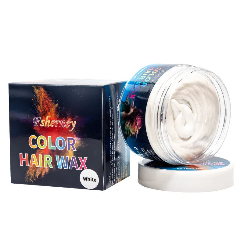 120g jar of hair styling clay shown in multiple colour options including blue, green, red, and grey.