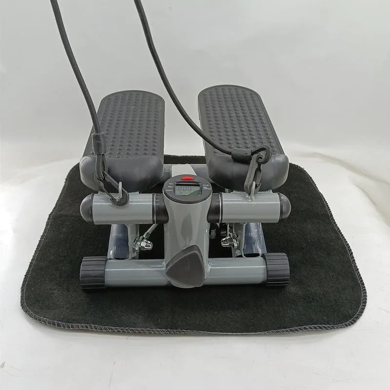 Silver grey household mini treadmill waist slimming machine with hydraulic resistance pedal exercise equipment
