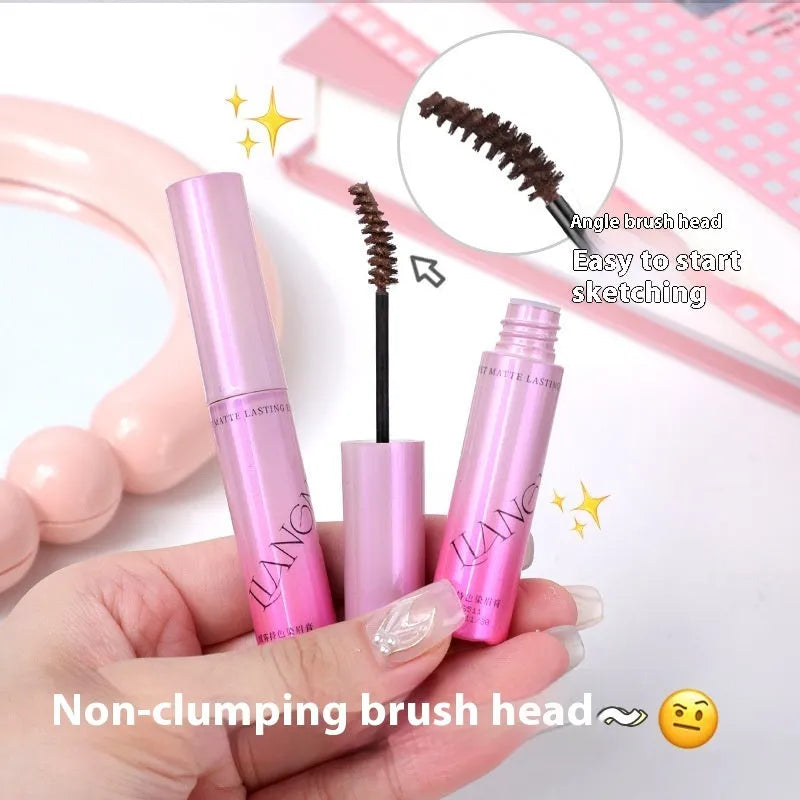 Velvet Fog eyebrow cream container showing four natural shade options for eyebrow definition