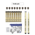 Waterproof needle drawing pen with syringe cartoon design, black ink and 133mm plastic body for sketching
