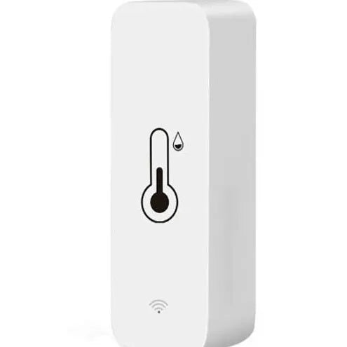 Compact white ABS temperature and humidity sensor with WiFi connectivity for wireless environmental monitoring