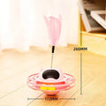 Pink self-hi tumbling cat toy with turntable, measuring 17x10 cm