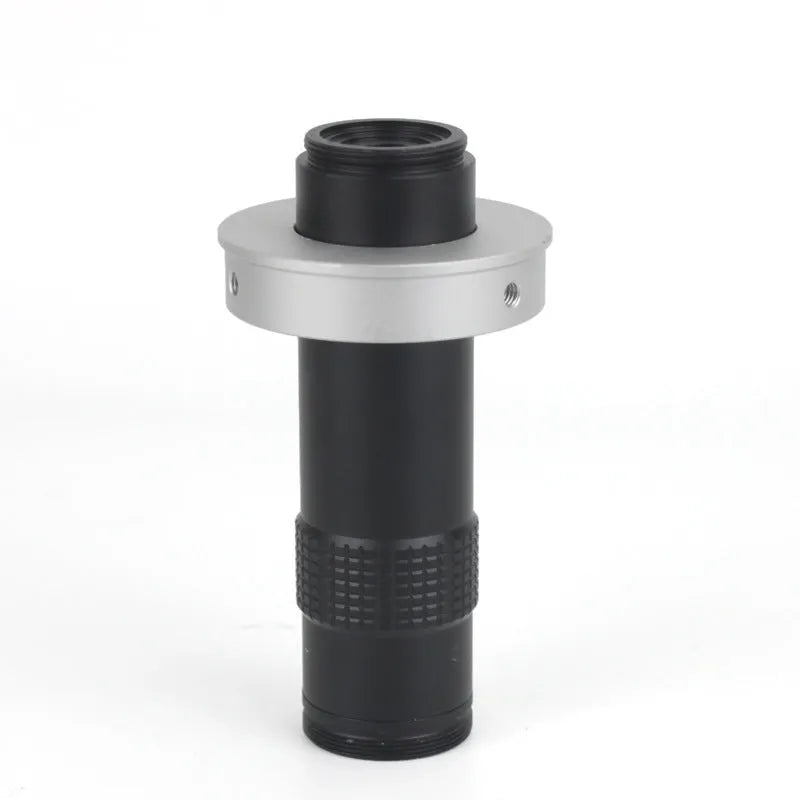 Black industrial camera monocular lens with 130x magnification and 1:11 scaling ratio