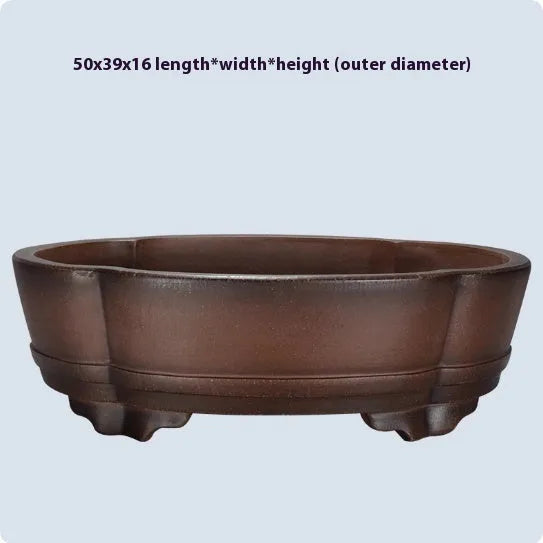 Classical purple clay flower pot for bonsai and green plants 50x39x16 cm dimensions