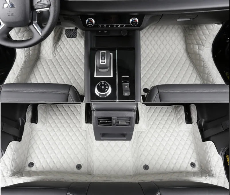Fully surrounded car floor mats for a 23 New Mitsubishi Outlander 5-seater SUV.