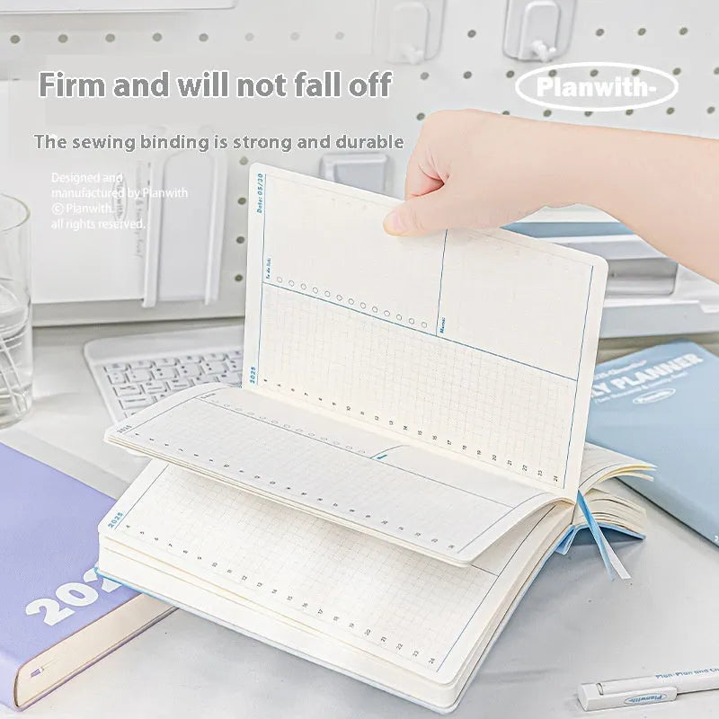 Waterproof exam notebook with PU cover in mint green colour showing 196-page interior