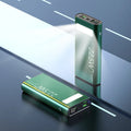 Alloy power bank with LCD display showing battery percentage, available in four colours