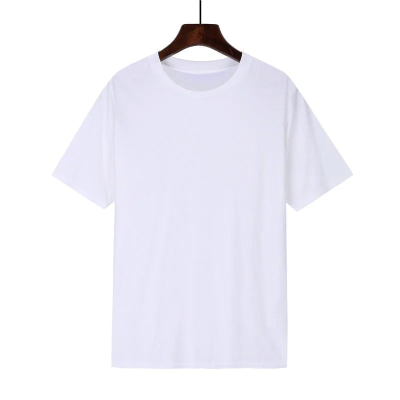 Men's black cotton loose fit short sleeve t-shirt with a printed design.