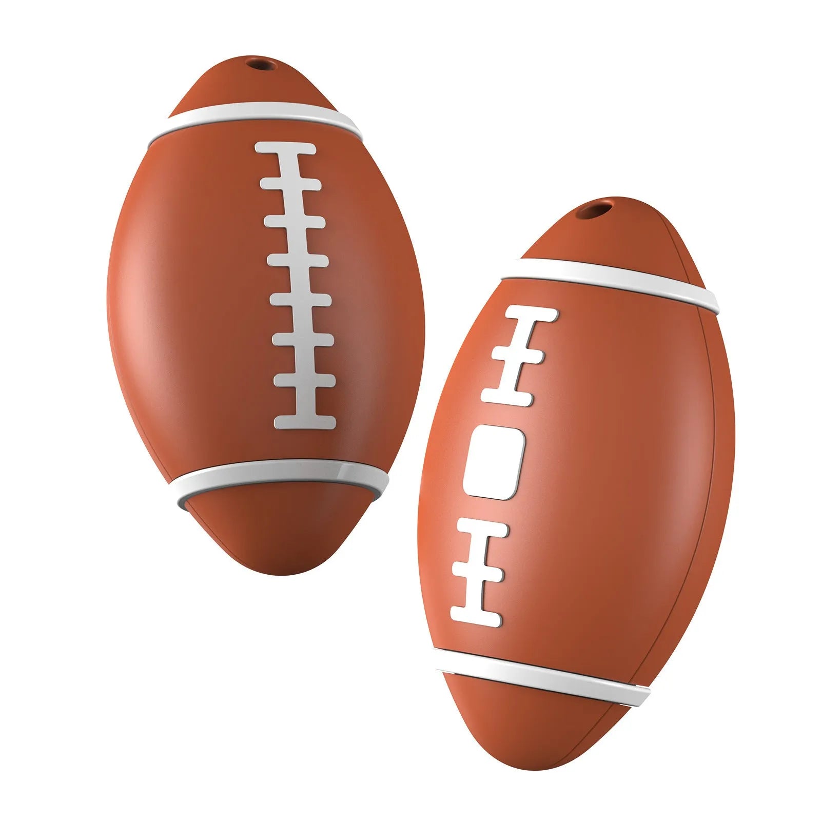 Compact 31.8mm anti-loss alarm device in black, brown, or green with rugby-shaped design