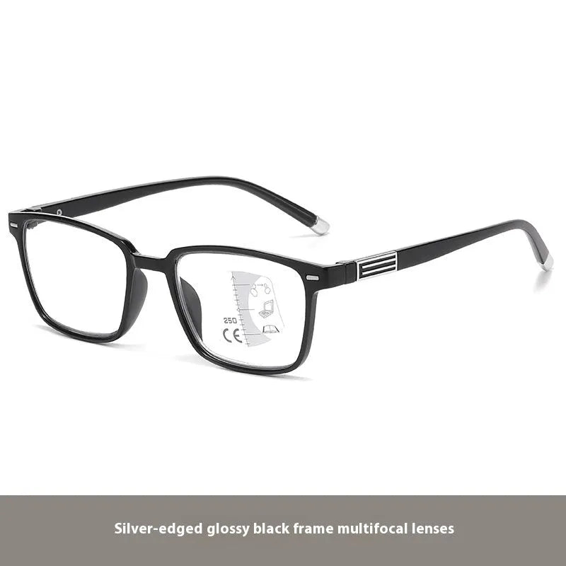 Anti blue light multifocal reading glasses with photochromic colour changing lenses in various frame styles