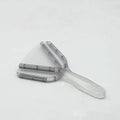 A red adjustable telescopic can and bottle opener with a non-slip handle on a white background.