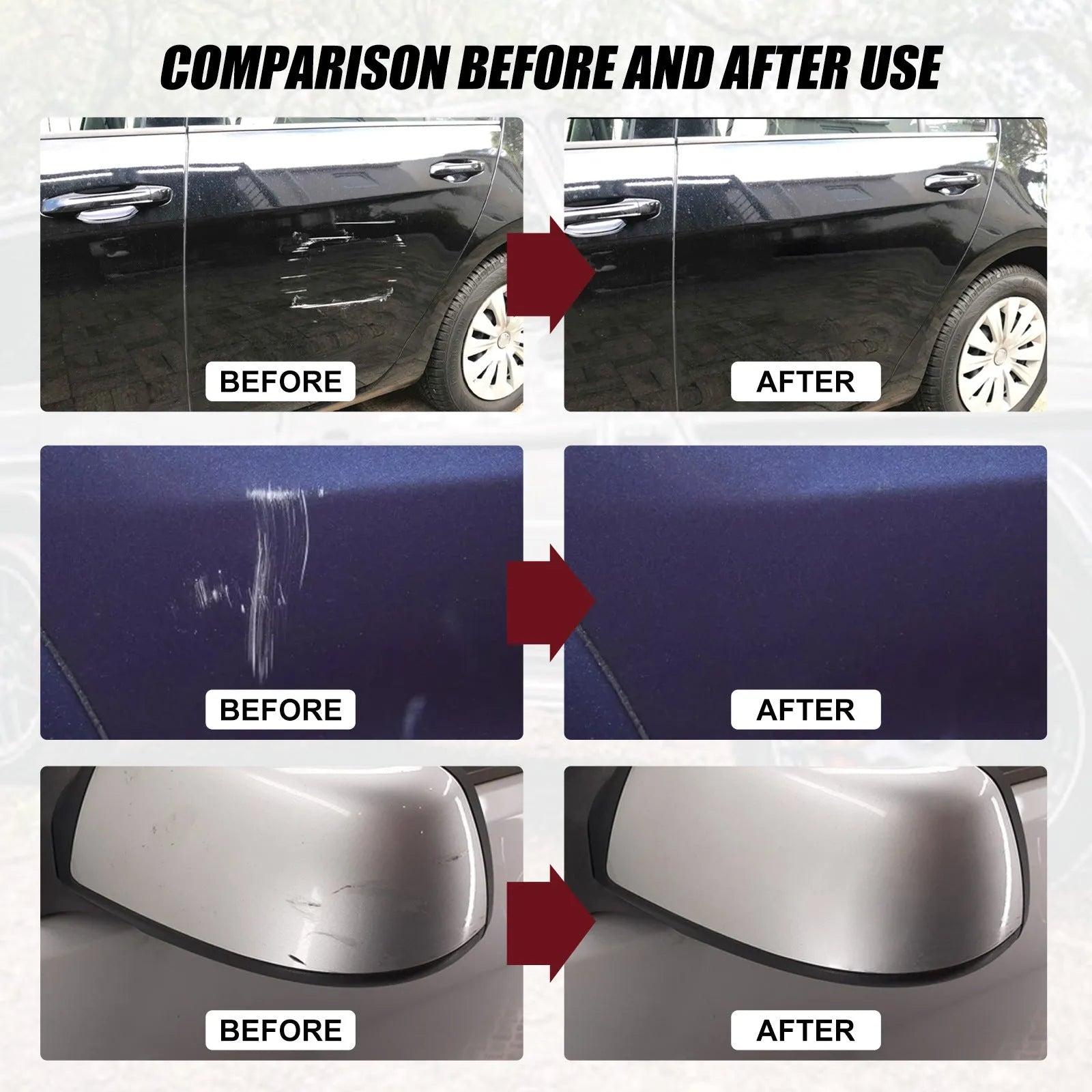 60ml car scratch repair wax set with applicator sponge for paint surface maintenance