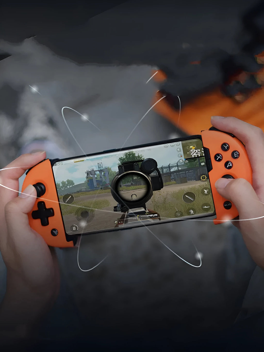 Feizhi Wee2T midnight blue wired USB mobile game controller with stretchable handle for phones.