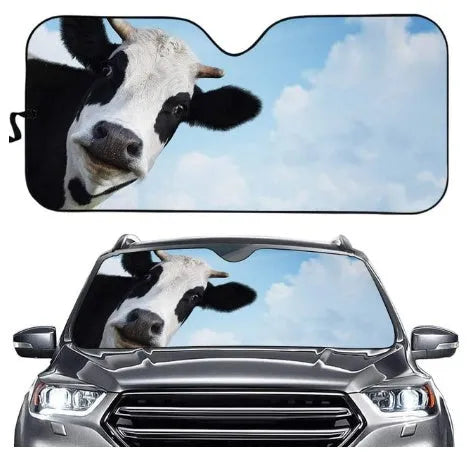 Telescopic aluminium foil car sun shield for front windscreen installation.