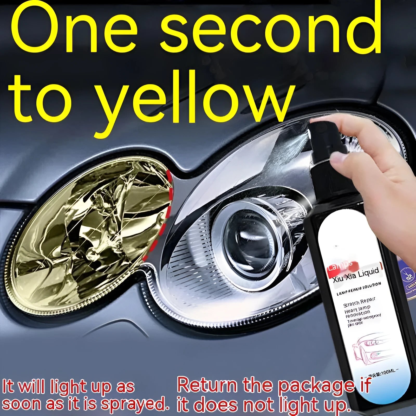 100ml bottle of car headlight restoration and repair liquid for plastic lenses