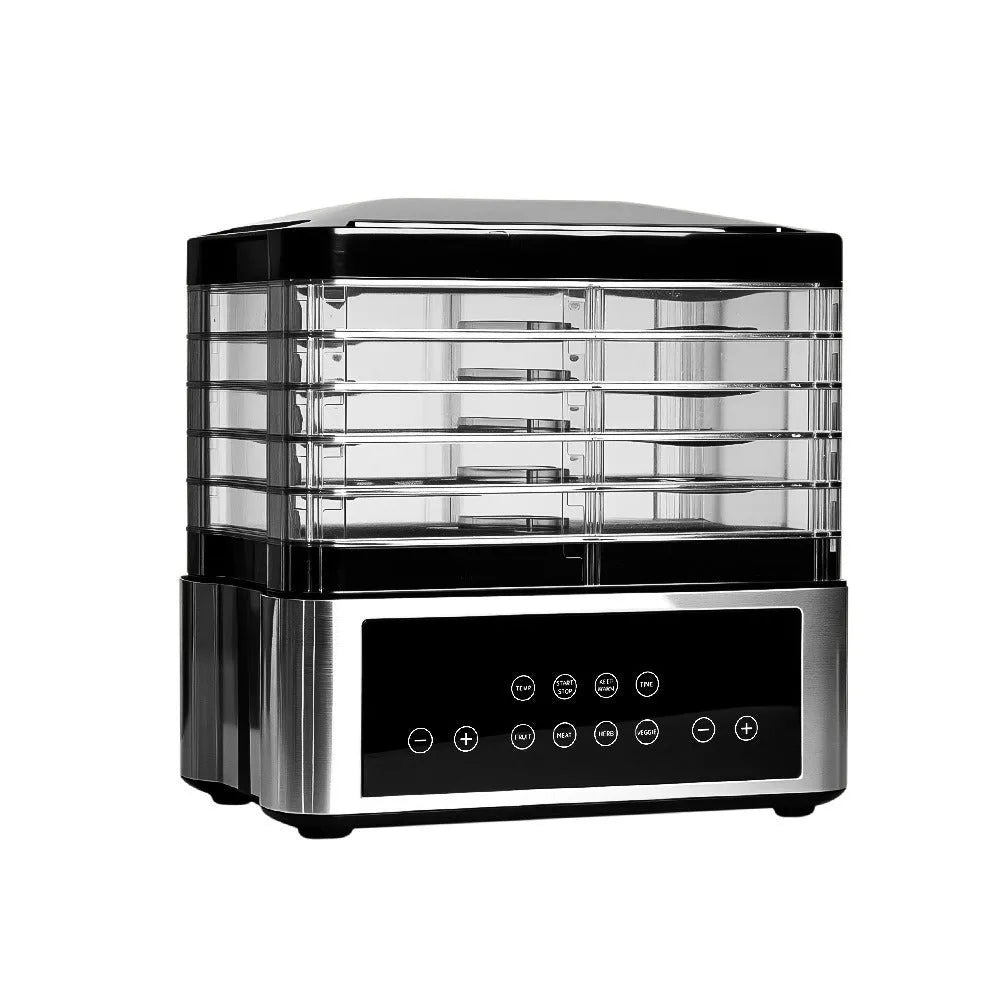 Silver stainless steel household fruit dehydrator with 14-litre capacity