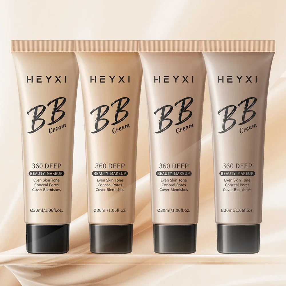 Waterproof BB cream with SPF protection in four shade options 01, 02, 03, 04