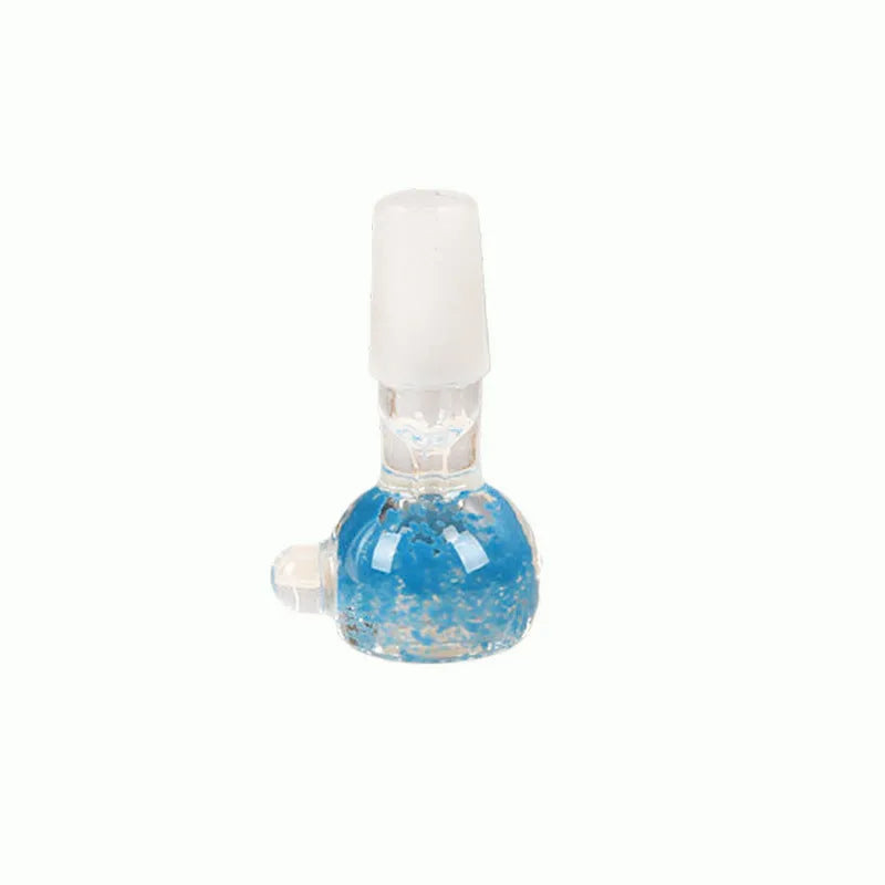 Transparent glass tobacco pipe in trumpet shape measuring 7cm, available in four colours