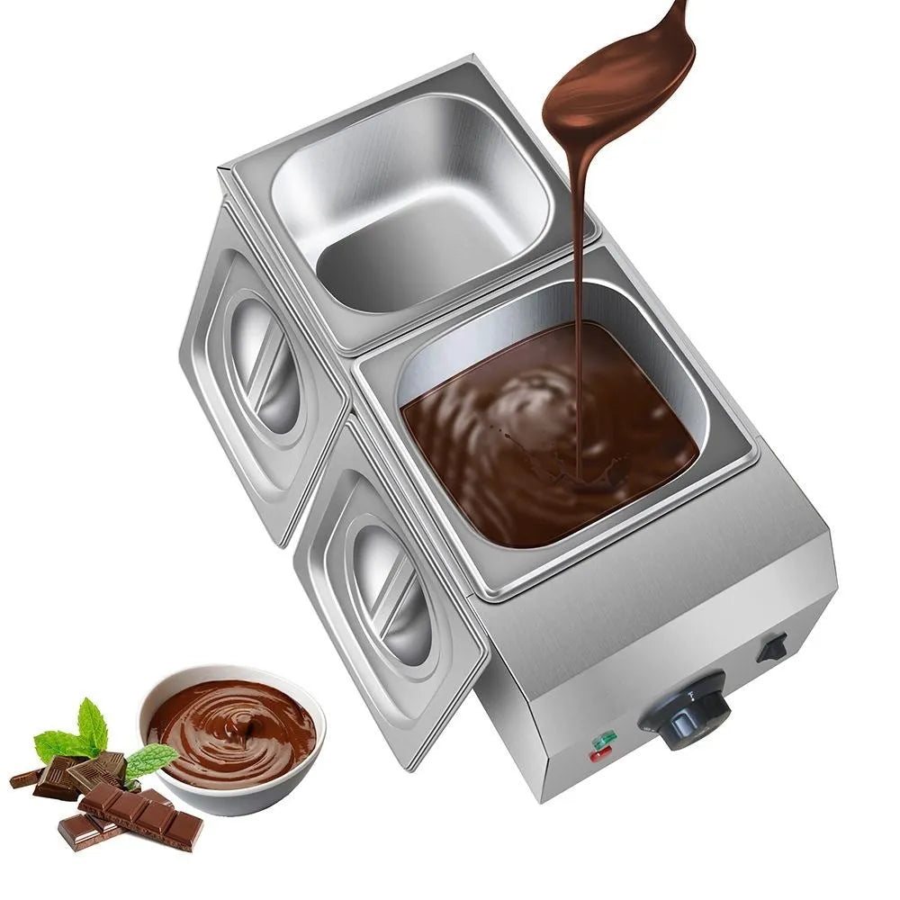Commercial chocolate melting machine with electric heating double pot and temperature control