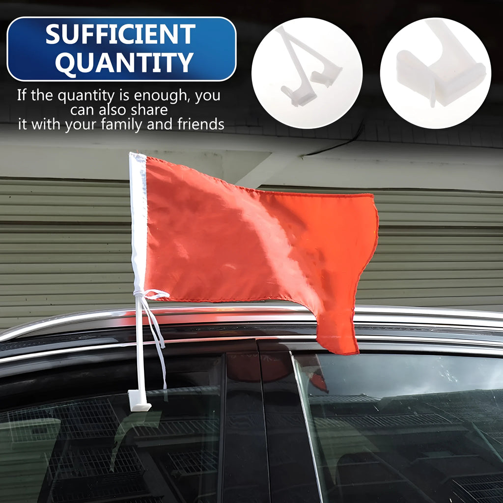 Car window flag pole holder set with 10 white PP plastic mounting clips