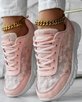 Women's white canvas running shoes with flat heel and round toe on size 39 sole