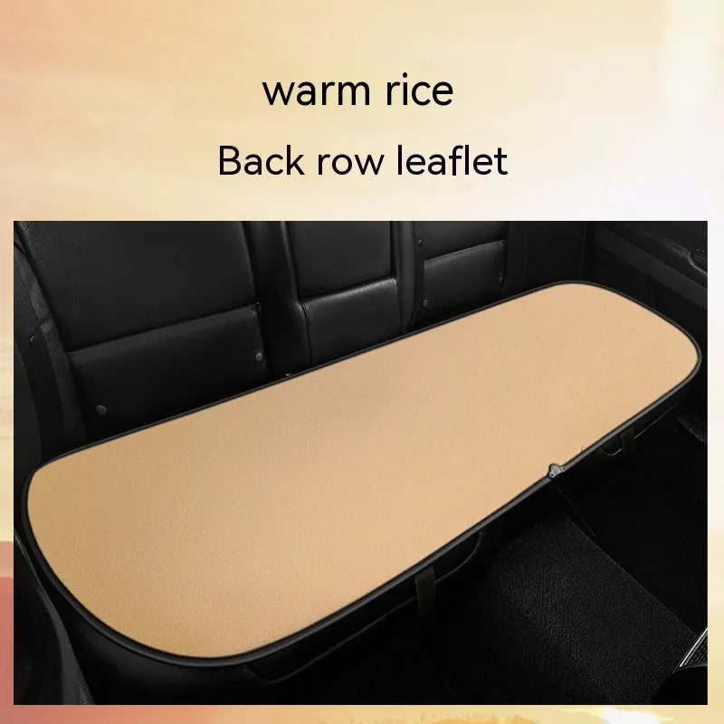 Car heating cushion on vehicle seat showing automatic heating function and cotton fill construction.