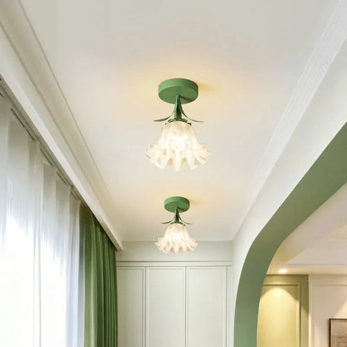 Cream coloured LED aisle light with Linglan flower pattern and modern simple design for corridor installation